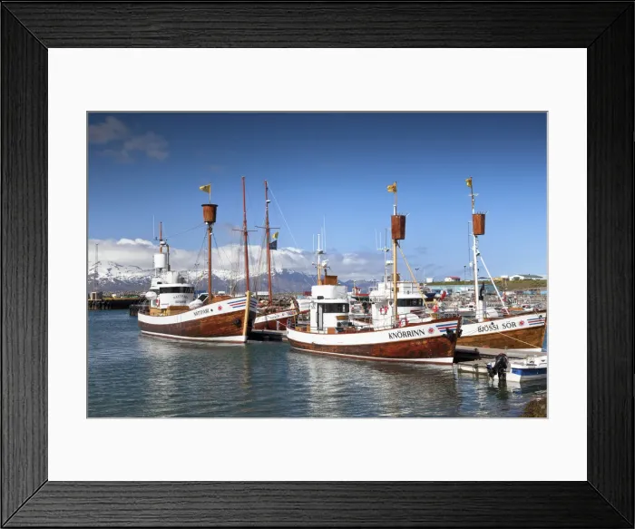 Framed Print : Whale Watching Boats, Husavik, Iceland Framed Print : Whale Watching Boats, Husavik, Iceland