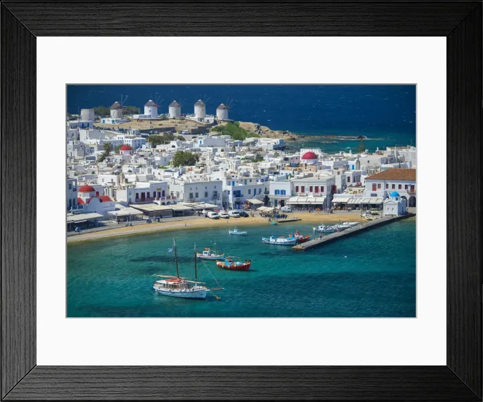 Framed Print : Europe, Greece, Cyclades island, Aegean Sea, Mykonos, Myconos Harbour Framed Print : Europe, Greece, Cyclades island, Aegean Sea, Mykonos, Myconos Harbour