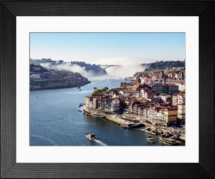Framed Print : Douro River and Cityscape of Porto, elevated view, Portugal Framed Print : Douro River and Cityscape of Porto, elevated view, Portugal