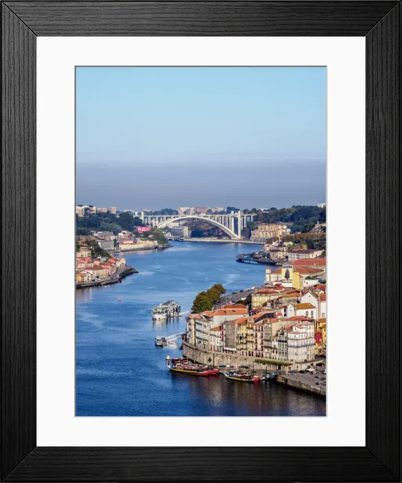 Framed Print : Douro River, elevated view, Porto, Portugal