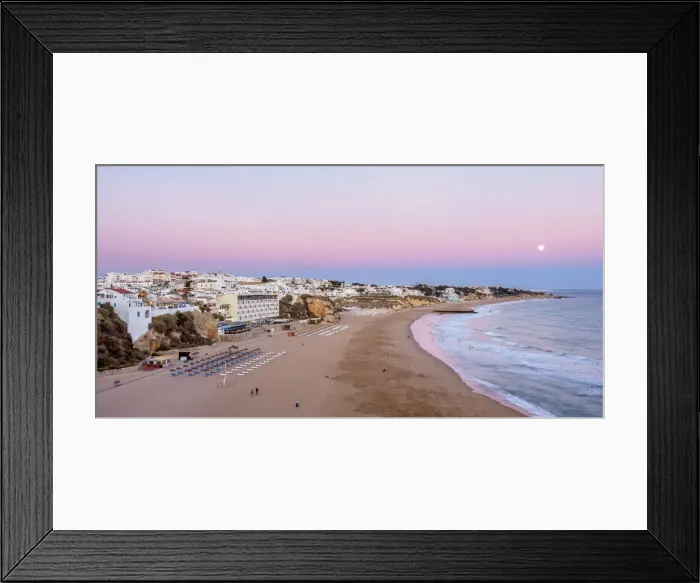 Framed Print : Paneco Beach at dusk, elevated view, Albufeira, Algarve, Portugal Framed Print : Paneco Beach at dusk, elevated view, Albufeira, Algarve, Portugal