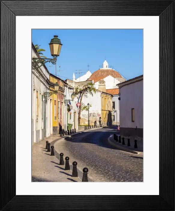 Framed Print : Street of Faro, Algarve, Portugal Framed Print : Street of Faro, Algarve, Portugal