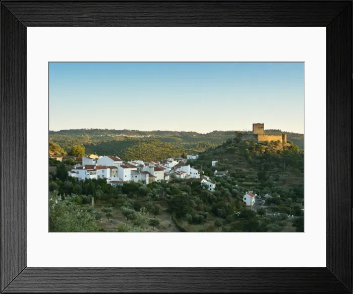 Framed Print : The 13th century castle of the fortified medieval village of Belver, Beira Baixa Framed Print : The 13th century castle of the fortified medieval village of Belver, Beira Baixa