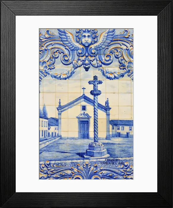 Framed Print : Tiles depicting monuments of Castelo Branco, in the Episcopal Gardens (Jardins do Framed Print : Tiles depicting monuments of Castelo Branco, in the Episcopal Gardens (Jardins do