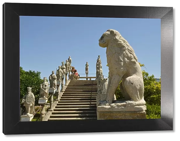 Portuguese Kings stairway in the gardens of the Paco Episcopal of Castelo Branco