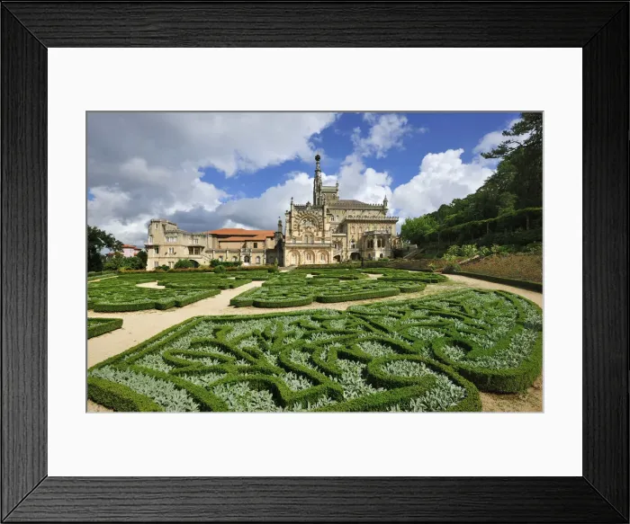 Framed Print : Bussaco Palace Hotel and gardens, a royal fairy tale hotel, built in 1885 Framed Print : Bussaco Palace Hotel and gardens, a royal fairy tale hotel, built in 1885