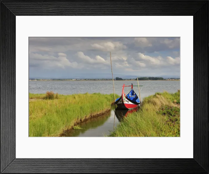 Framed Print : Moliceiro, a traditional boat in the Aveiro river. Portugal Framed Print : Moliceiro, a traditional boat in the Aveiro river. Portugal