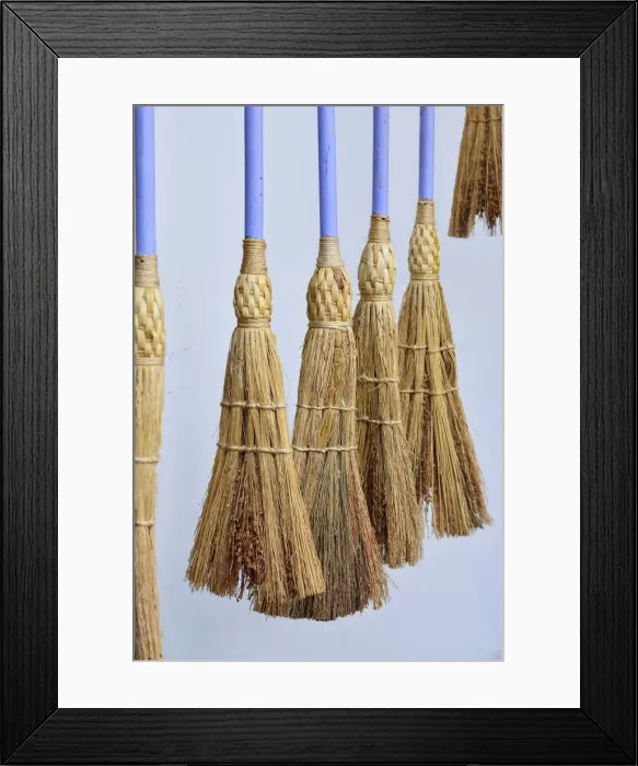 Framed Print : Brooms made with millet by Nuno Moutinho. Portugal