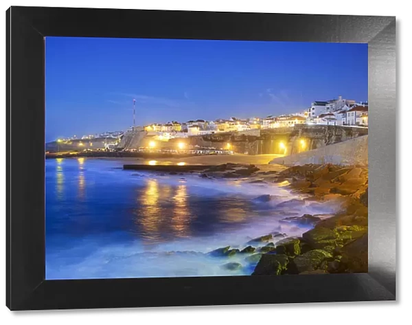 The village of Ericeira at dusk, overlooking the Atlantic Ocean. Portugal