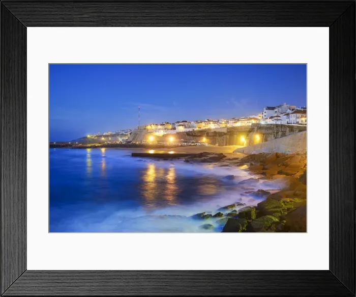 Framed Print : The village of Ericeira at dusk, overlooking the Atlantic Ocean. Portugal Framed Print : The village of Ericeira at dusk, overlooking the Atlantic Ocean. Portugal