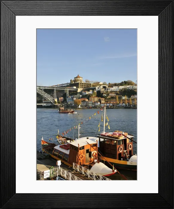 Framed Print : The Douro river and touristic boats to make daily trips along the river. Oporto, Portugal Framed Print : The Douro river and touristic boats to make daily trips along the river. Oporto, Portugal
