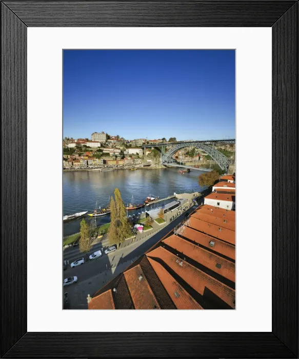 Framed Print : Aerial view of Oporto, capital of the Port wine, and the Ribeira district, UNESCO Framed Print : Aerial view of Oporto, capital of the Port wine, and the Ribeira district, UNESCO