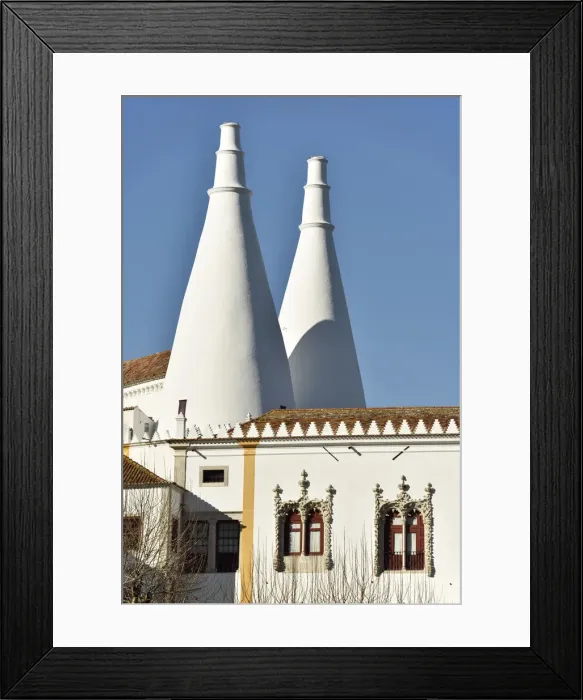 Framed Print : Chimneys of the Palacio Nacional de Sintra (Sintra National Palace), a Royal Palace Framed Print : Chimneys of the Palacio Nacional de Sintra (Sintra National Palace), a Royal Palace