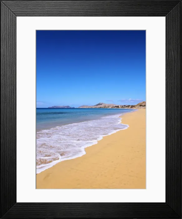 Framed Print : Portugal, Madeira Islands, Porto Santo, Vila Baleira, view of the sandy beach of Porto