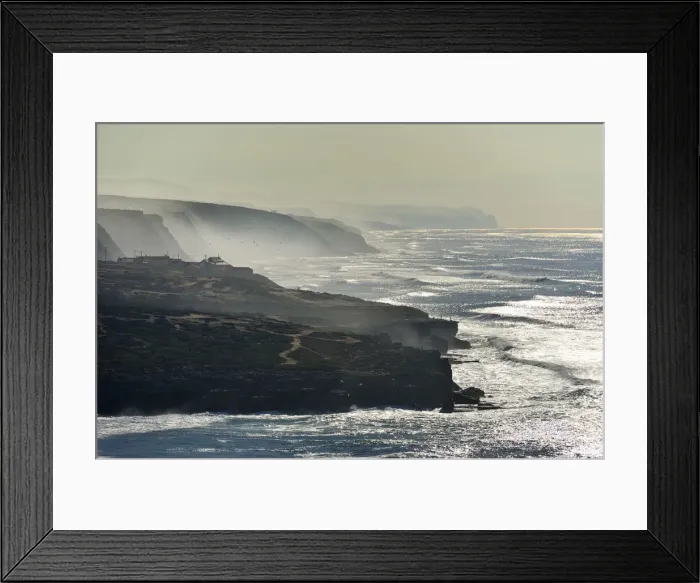 Framed Print : Atlantic ocean coastline between Ericeira and Cabo da Roca. Portugal Framed Print : Atlantic ocean coastline between Ericeira and Cabo da Roca. Portugal