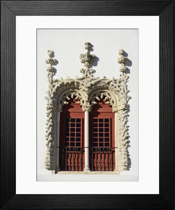 Framed Print : Window of the Palacio Nacional de Sintra (Sintra National Palace), a Royal Palace