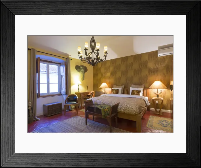 Framed Print : Europe, Portugal, Alentejo, Borba, bedrooms in the Casa do Terreiro do Paco luxury