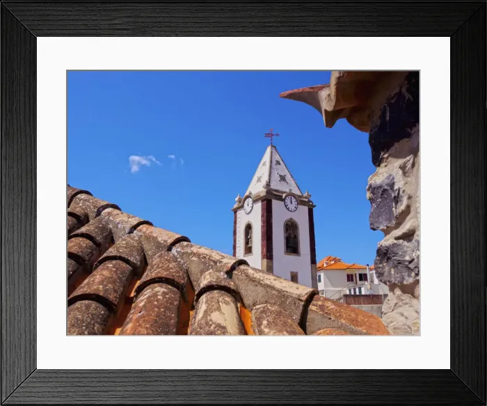 Framed Print : Portugal, Madeira Islands, Porto Santo, Vila Baleira, View of the roof of the Casa