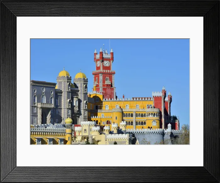 Framed Print : Palacio da Pena, built in the 19th century, in the forest above Sintra Framed Print : Palacio da Pena, built in the 19th century, in the forest above Sintra