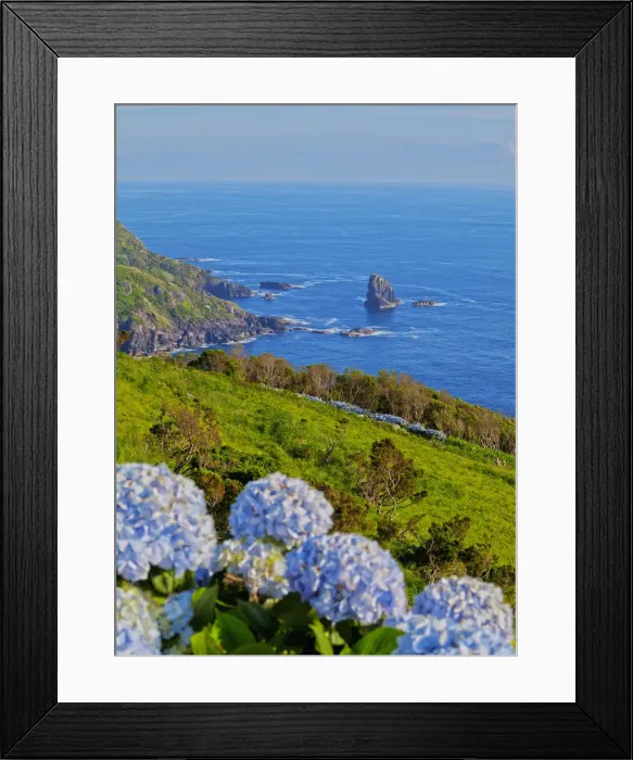 Framed Print : Portugal, Azores, Flores, View of the coast near Lajedo village Framed Print : Portugal, Azores, Flores, View of the coast near Lajedo village