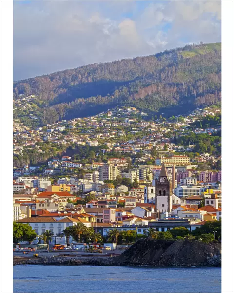 Portugal, Madeira, Funchal, Cityscape of Funchal viewed from the sea