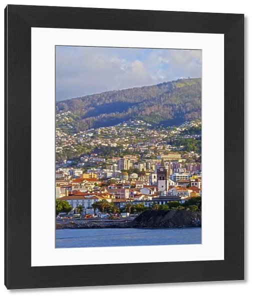 Portugal, Madeira, Funchal, Cityscape of Funchal viewed from the sea