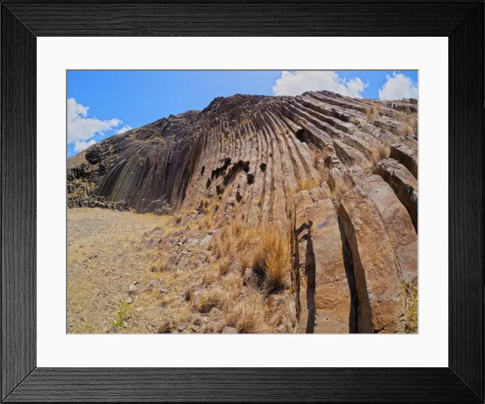 Framed Print : Portugal, Madeira Islands, Porto Santo, Low angle view of the Columnar Disjunction Framed Print : Portugal, Madeira Islands, Porto Santo, Low angle view of the Columnar Disjunction