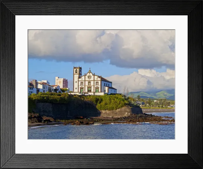 Framed Print : Portugal, Azores, Sao Miguel, municipality of Ponta Delgada, Sao Roque, a view towards Framed Print : Portugal, Azores, Sao Miguel, municipality of Ponta Delgada, Sao Roque, a view towards