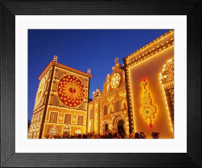 Framed Print : Portugal, Azores, Sao Miguel, Ponta Delgada, Santo Cristo Church illuminated during Framed Print : Portugal, Azores, Sao Miguel, Ponta Delgada, Santo Cristo Church illuminated during