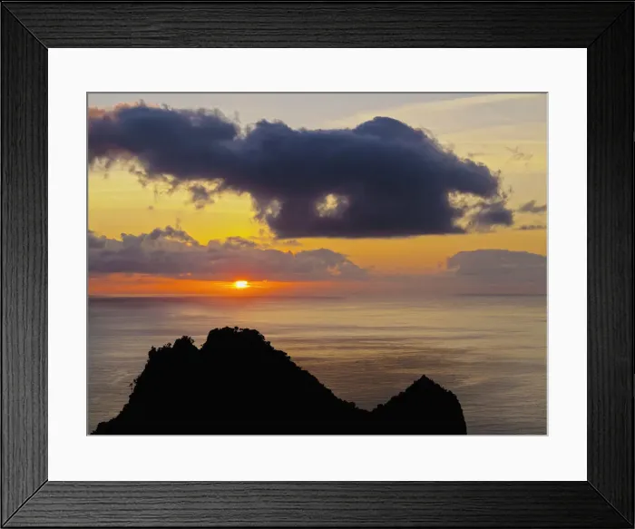 Framed Print : Portugal, Azores, Flores, Sunset viewed from the road near Lajedo Framed Print : Portugal, Azores, Flores, Sunset viewed from the road near Lajedo