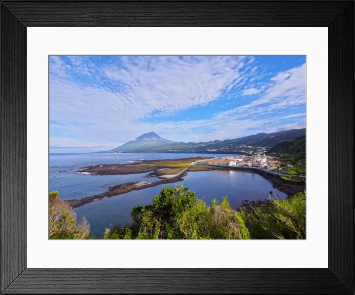 Framed Print : Portugal, Azores, Pico, Lajes do Pico, View of Lajes with Pico Mountain in the background Framed Print : Portugal, Azores, Pico, Lajes do Pico, View of Lajes with Pico Mountain in the background