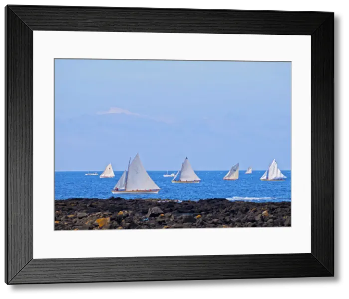 Framed Print : Portugal, Azores, Pico, Lajes do Pico, Traditional Whaling Boats moving on their sails Framed Print : Portugal, Azores, Pico, Lajes do Pico, Traditional Whaling Boats moving on their sails