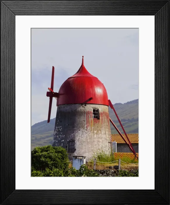Framed Print : Portugal, Azores, Graciosa, Sao Mateus da Praia, Traditional windmill in Praia Framed Print : Portugal, Azores, Graciosa, Sao Mateus da Praia, Traditional windmill in Praia
