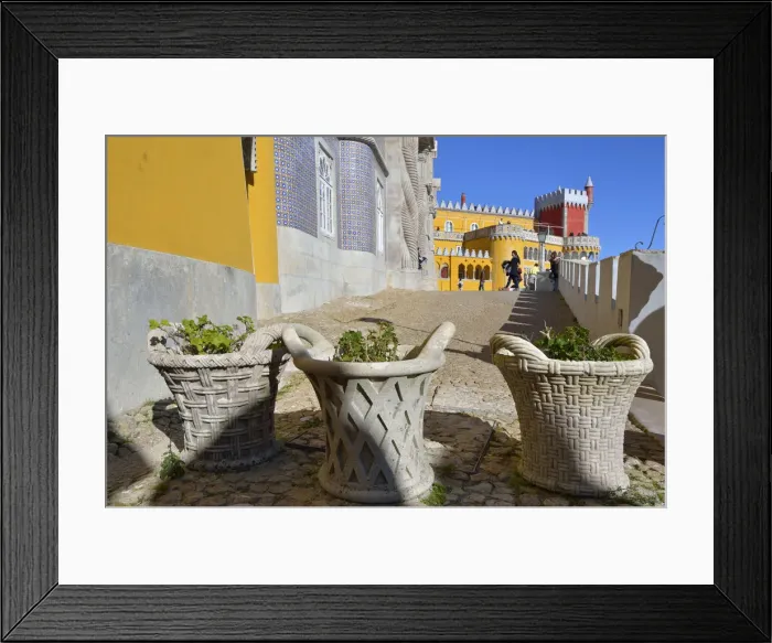 Framed Print : Palacio da Pena, built in the 19th century, in the forest above Sintra Framed Print : Palacio da Pena, built in the 19th century, in the forest above Sintra
