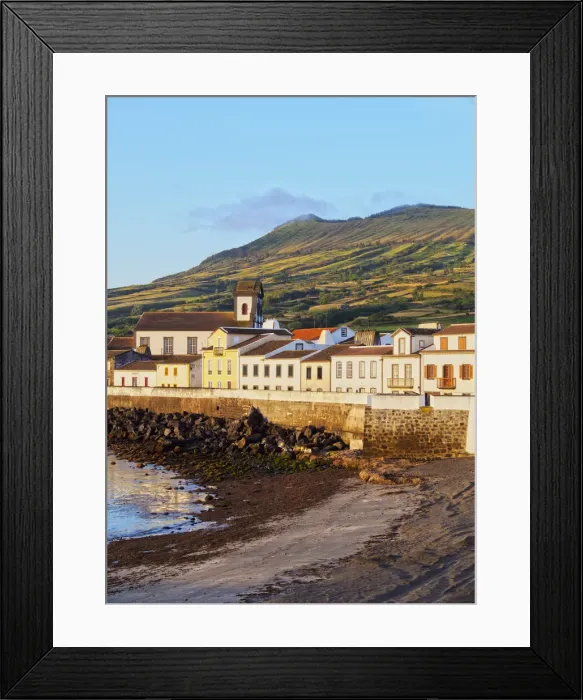 Framed Print : Portugal, Azores, Graciosa, Sao Mateus da Praia, Townscape of Praia in the early morning Framed Print : Portugal, Azores, Graciosa, Sao Mateus da Praia, Townscape of Praia in the early morning