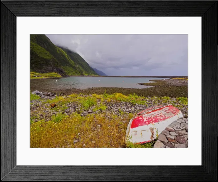 Framed Print : Portugal, Azores, Sao Jorge, Ribeira Seca, Faja da Caldeira do Santo Cristo on