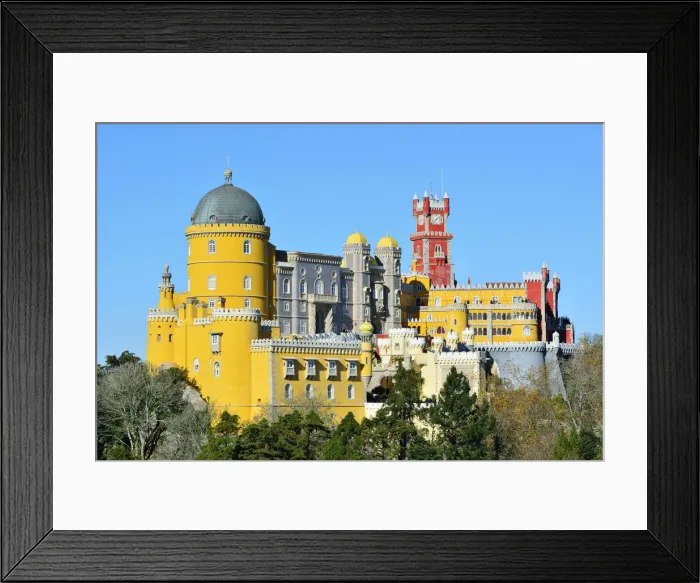Framed Print : Palacio da Pena, built in the 19th century, in the forest above Sintra Framed Print : Palacio da Pena, built in the 19th century, in the forest above Sintra