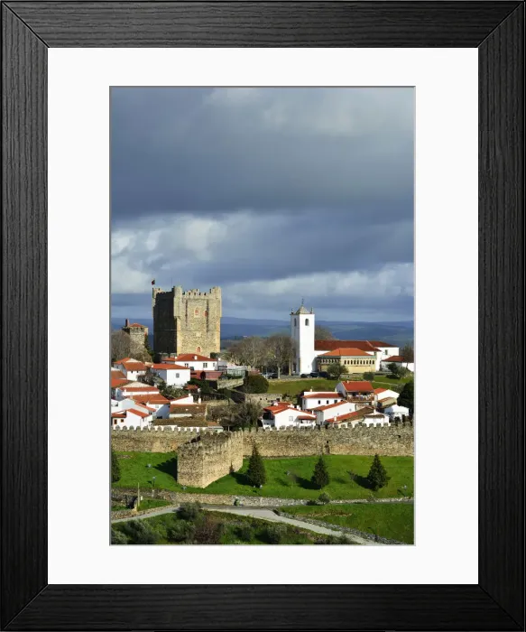 Framed Print : The castle and the12th century medieval citadel of Braganca. Tras-os-Montes, Portugal