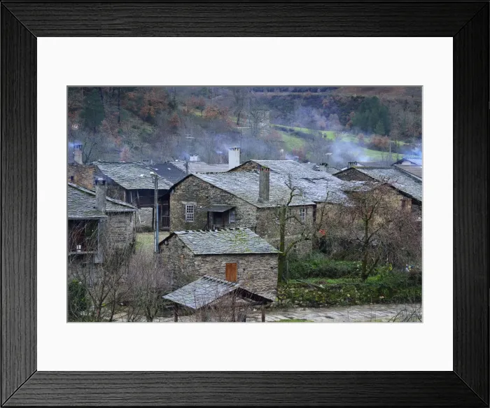 Framed Print : Rio de Onor, an old traditional village, all built in schist, in the north of Portugal