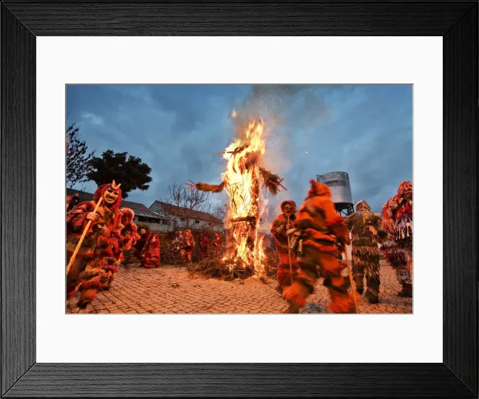 Framed Print : Bonfire made by the Caretos to celebrate the Winter Solstice. Salsas, Tras-os-Montes Framed Print : Bonfire made by the Caretos to celebrate the Winter Solstice. Salsas, Tras-os-Montes