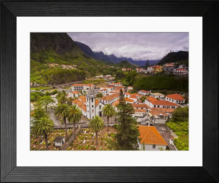 Framed Print : Portugal, Madeira, Sao Vicente, Elevated view of the Old Town Framed Print : Portugal, Madeira, Sao Vicente, Elevated view of the Old Town