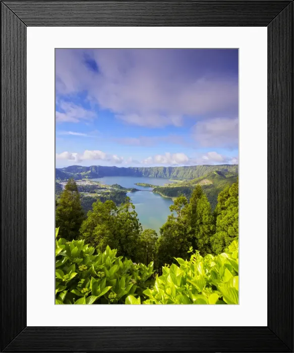 Framed Print : Portugal, Azores, Sao Miguel, municipality of Ponta Delgada, Sete Cidades, elevated Framed Print : Portugal, Azores, Sao Miguel, municipality of Ponta Delgada, Sete Cidades, elevated