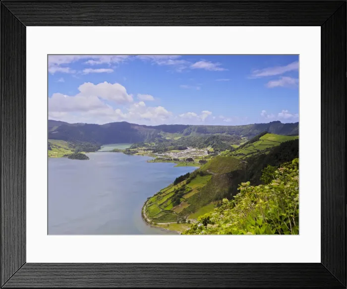 Framed Print : Portugal, Azores, Sao Miguel, municipality of Ponta Delgada, Sete Cidades, elevated Framed Print : Portugal, Azores, Sao Miguel, municipality of Ponta Delgada, Sete Cidades, elevated