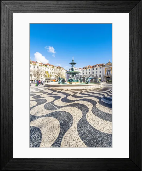 Framed Print : Lisbon, Portugal. Iconic swaying tiles of Rossio Square Framed Print : Lisbon, Portugal. Iconic swaying tiles of Rossio Square