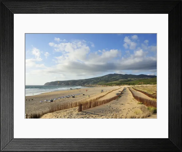 Framed Print : Abano beach and Serra de Sintra. Cascais, Portugal