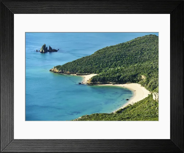 Framed Print : Galapos beach in the Arrabida Natural Park. Setubal, Portugal Framed Print : Galapos beach in the Arrabida Natural Park. Setubal, Portugal