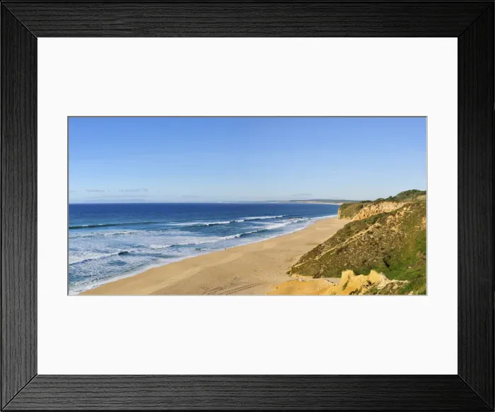 Framed Print : Bicas beach. Sesimbra, Portugal