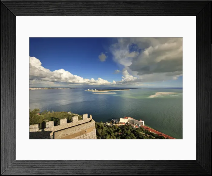 Framed Print : Sado river Bay, Outao fortress and Troia peninsula. Portugal Framed Print : Sado river Bay, Outao fortress and Troia peninsula. Portugal