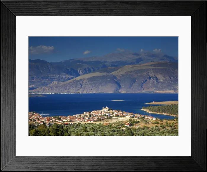Framed Print : View over Galaxidi & Korinthian Gulf, Greece Framed Print : View over Galaxidi & Korinthian Gulf, Greece