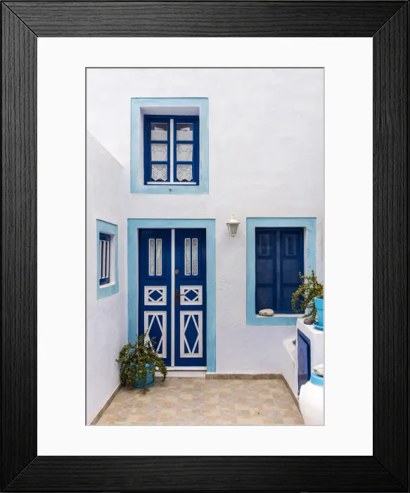 Framed Print : Picturesque corner of Pyrgos, Santorini, South Aegean, Greece